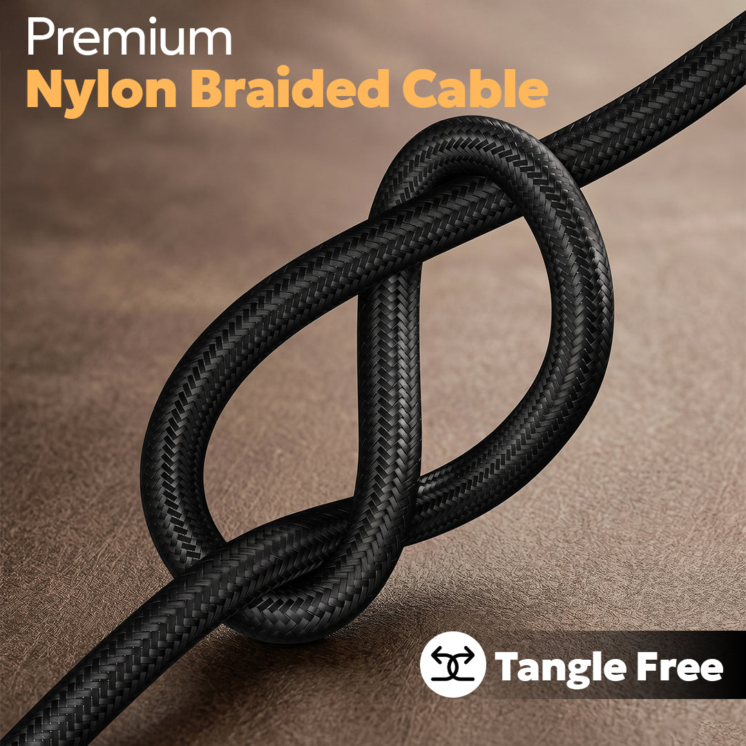 Tempt Blitz 100W Braided Charging Cable Tangle Free Nylon Cable