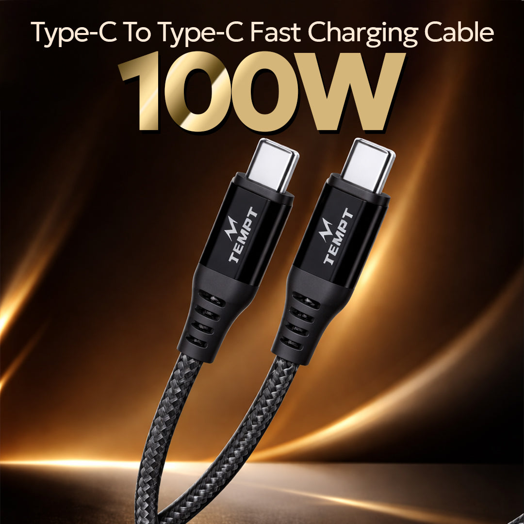 Tempt Blitz 100W Type C to Type C Cable 100W Fast Charging Cable