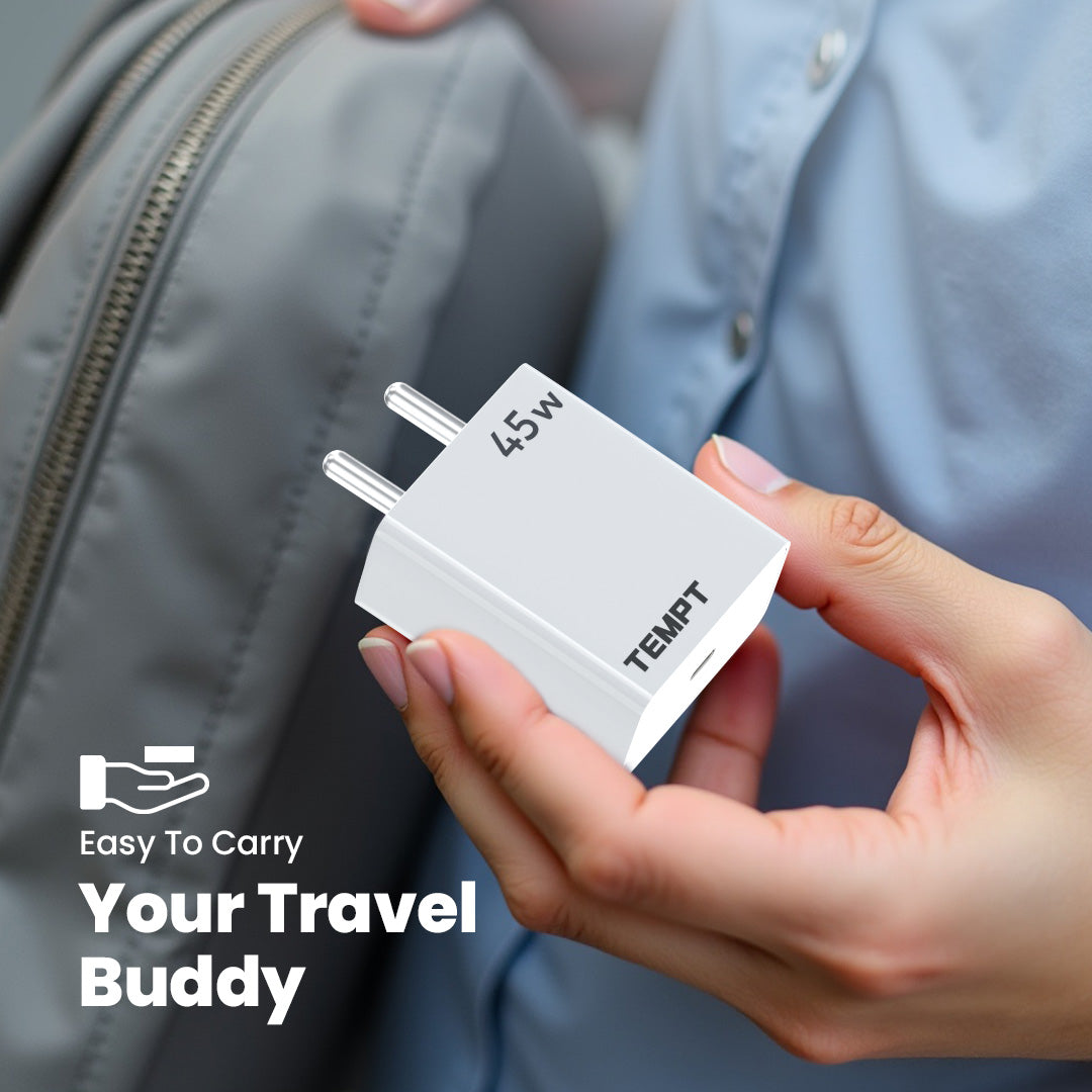 Tempt Bolt 45W Portable USB C Charger Travel Adapter Phone Charger