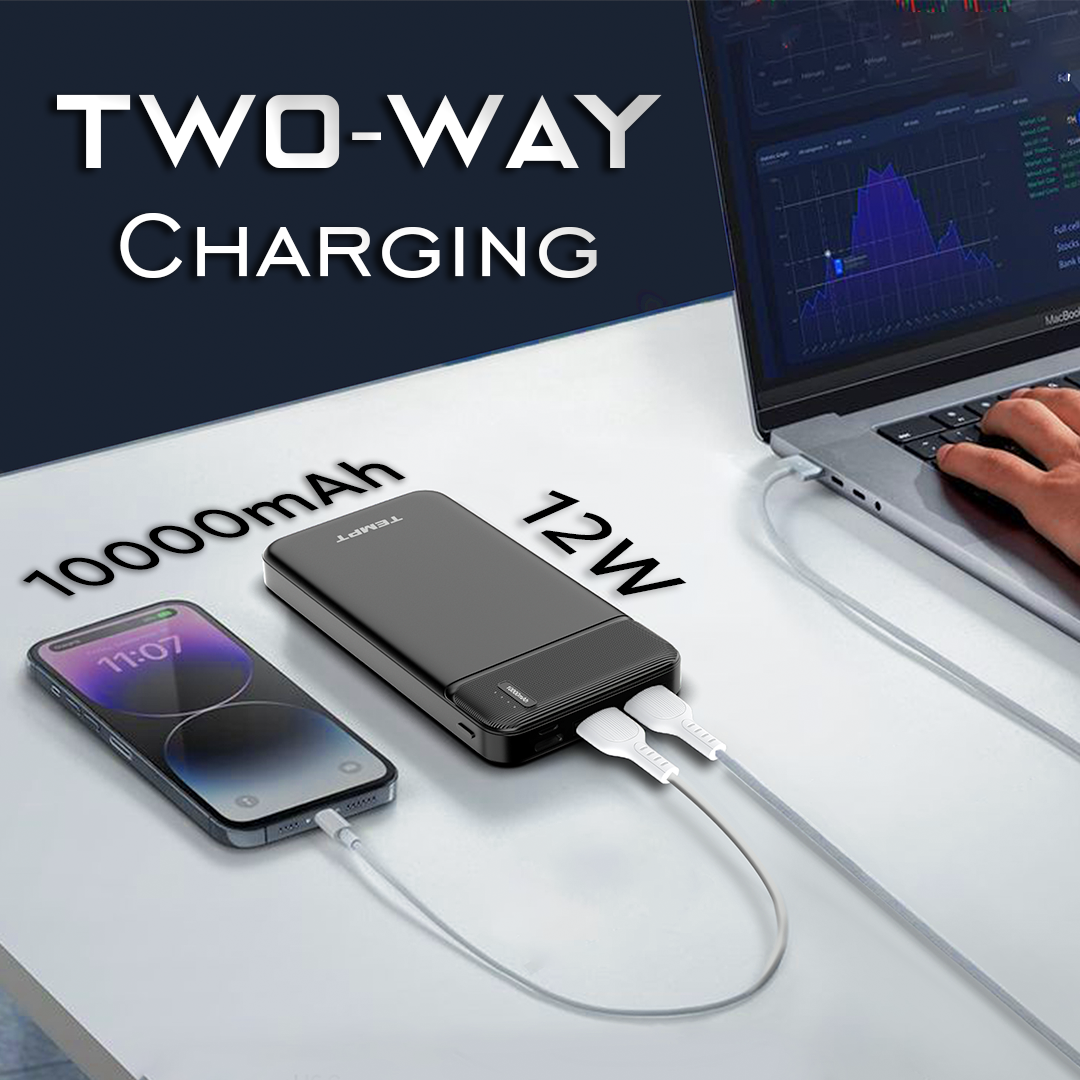 Tempt Booster power bank with two way fast charging portable charger