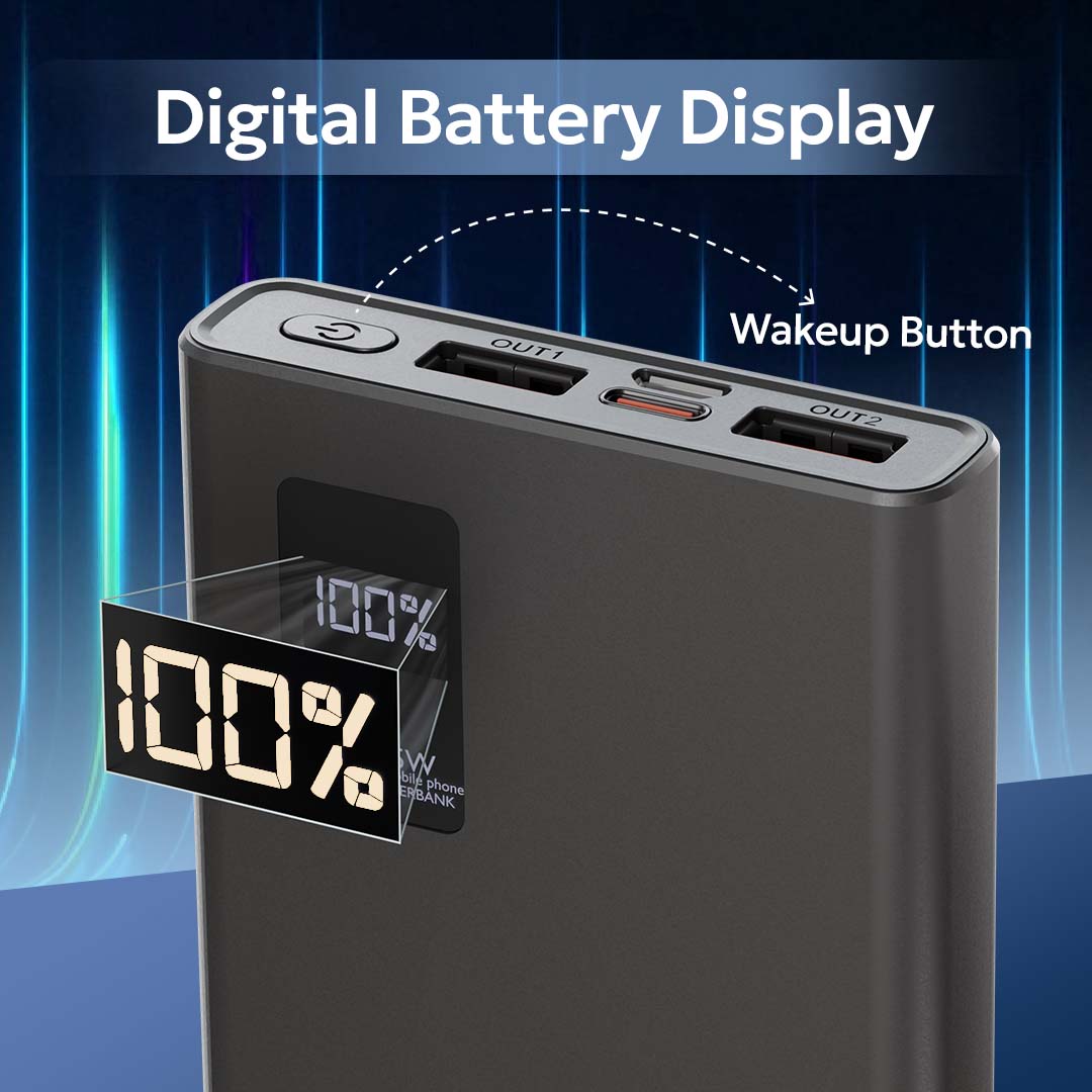 Tempt Booster Pro 10K Digital LED Display Fast Charging Power Bank Portable Charger