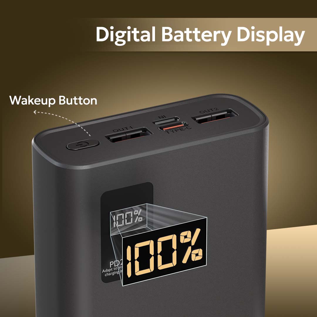Tempt Booster Pro 20K Smart Digital LED Display Fast Charging Power Bank
