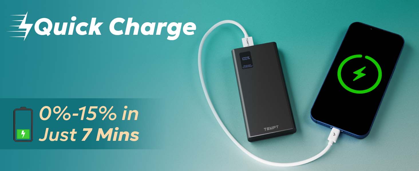 Tempt Booster Pro 10K Quick Charge Fast Charging Phone Power Bank