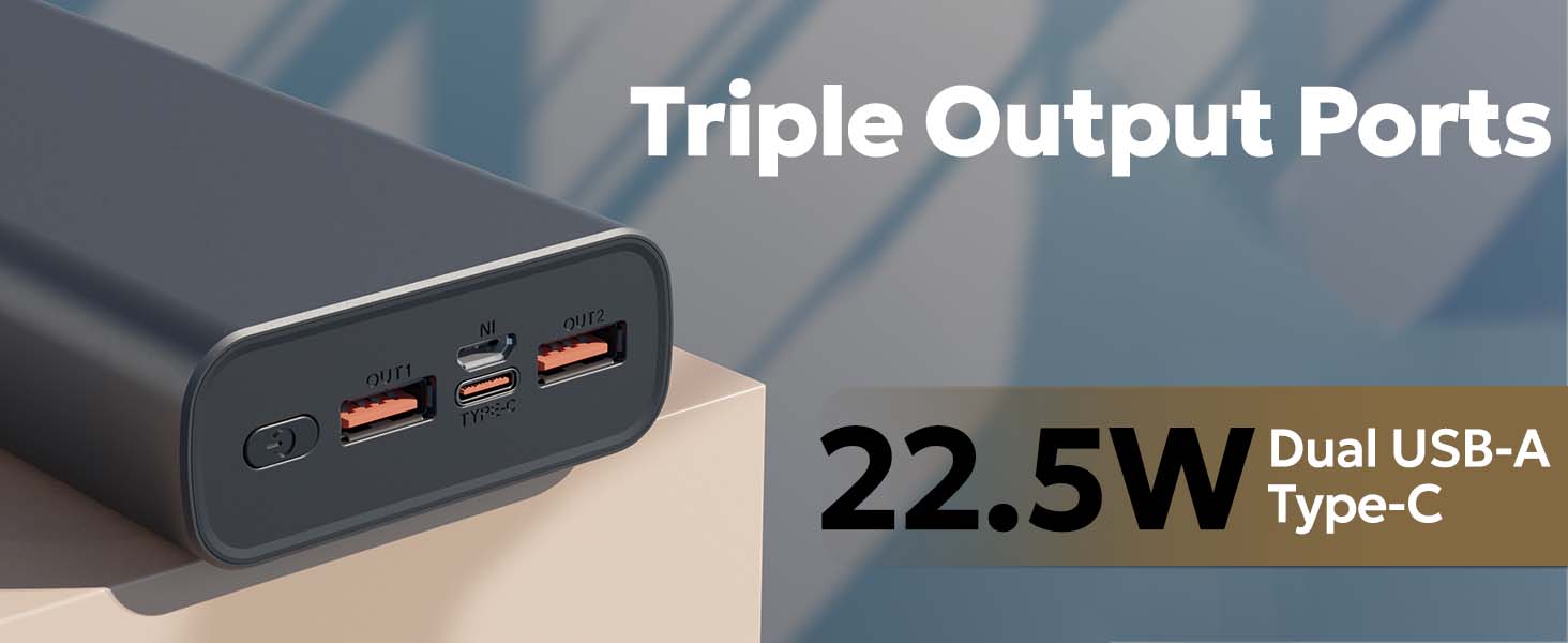 Tempt Booster Pro 20K Triple Output Ports Fast Charging Power Bank Power Bank