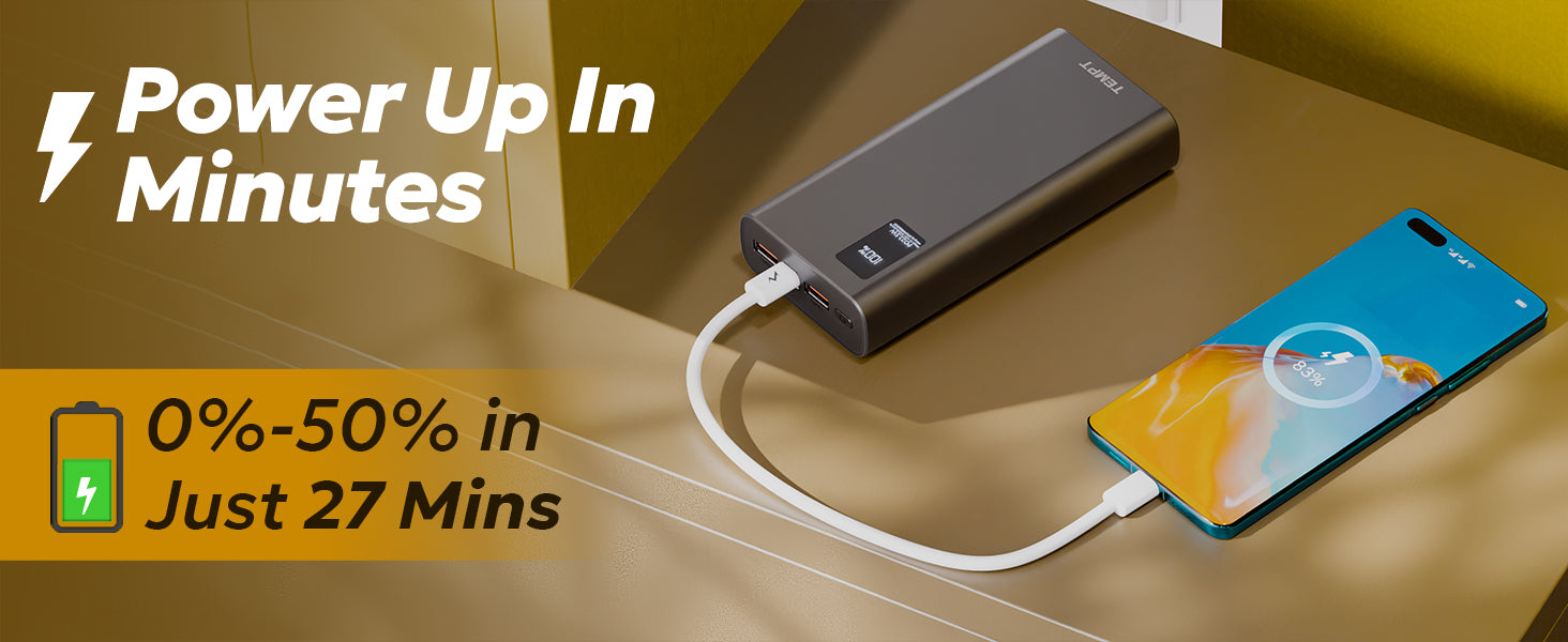 Tempt Booster Pro 20K Ultra Fast Charging Portable Charger Power Bank