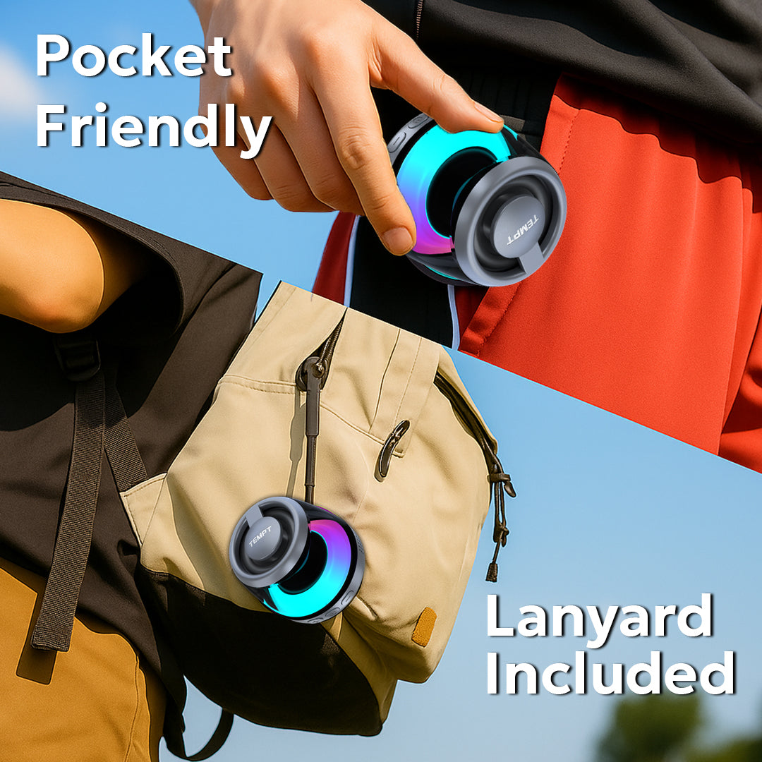 Tempt Cameo Grey Pocket Friendly Portable Bluetooth Mini Speaker Small Portable Speaker