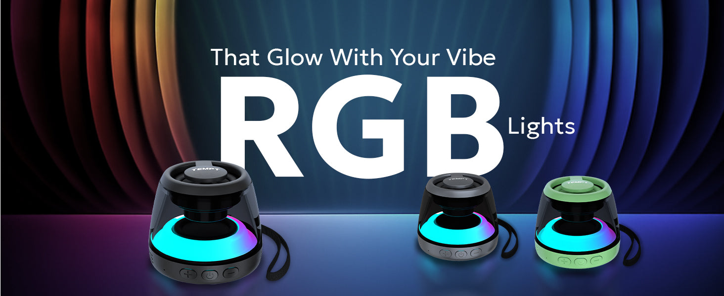 Tempt Cameo RGB Light Portable Bluetooth Speaker Small Wireless Speaker