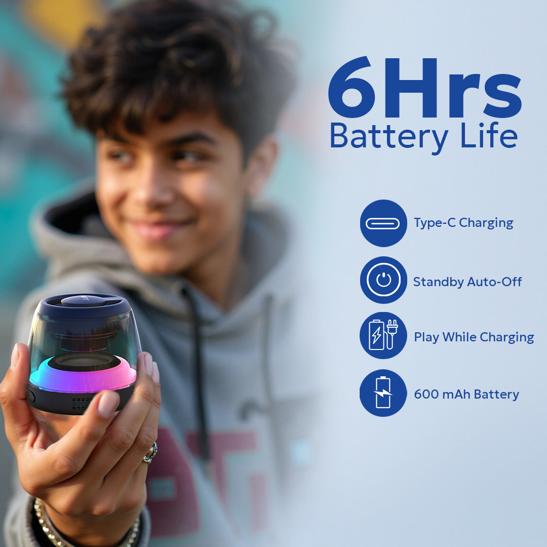 Tempt Cameo 6 Hours Battery Portable Bluetooth Speaker Mini Wireless Speaker