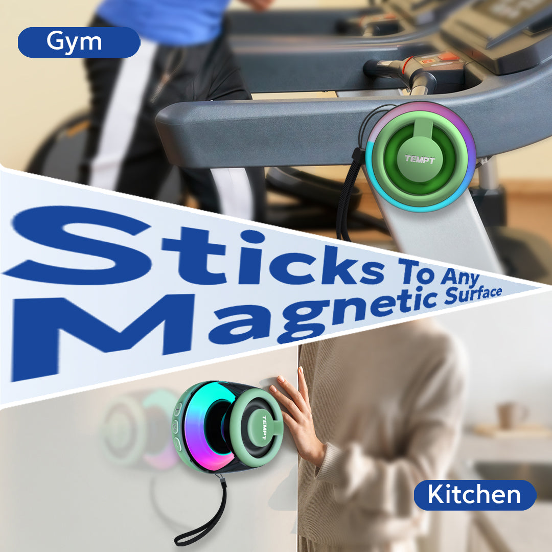 Tempt Cameo Green Magnetic Stick Wireless Bluetooth Mini Speaker Portable Speaker