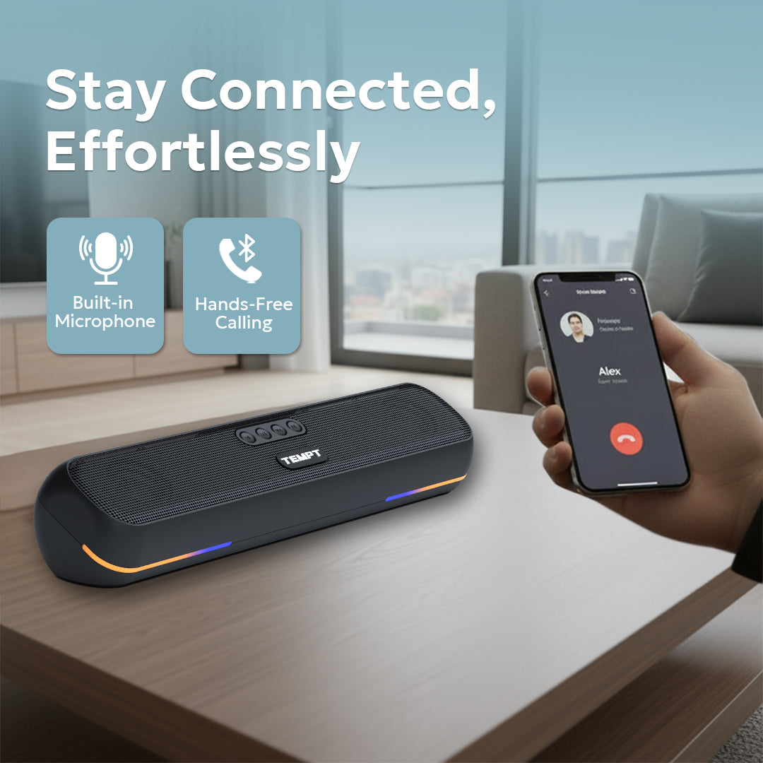Tempt CineBar BT Sound Bar with Built-in Microphone and Hands-Free Calling Soundbar