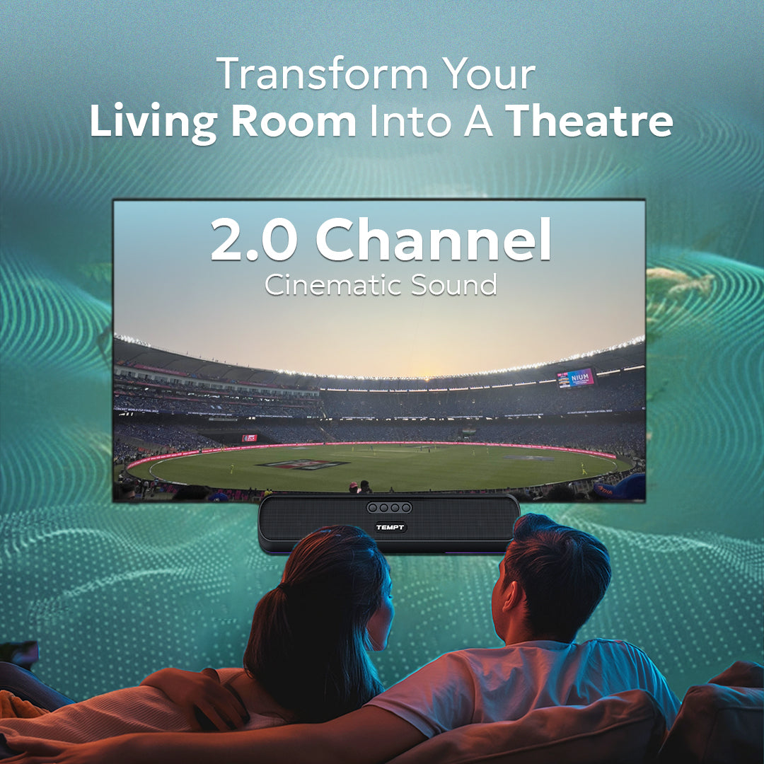 Tempt CineBar 2.0 Channel Home Theater Soundbar for TV Soundbar