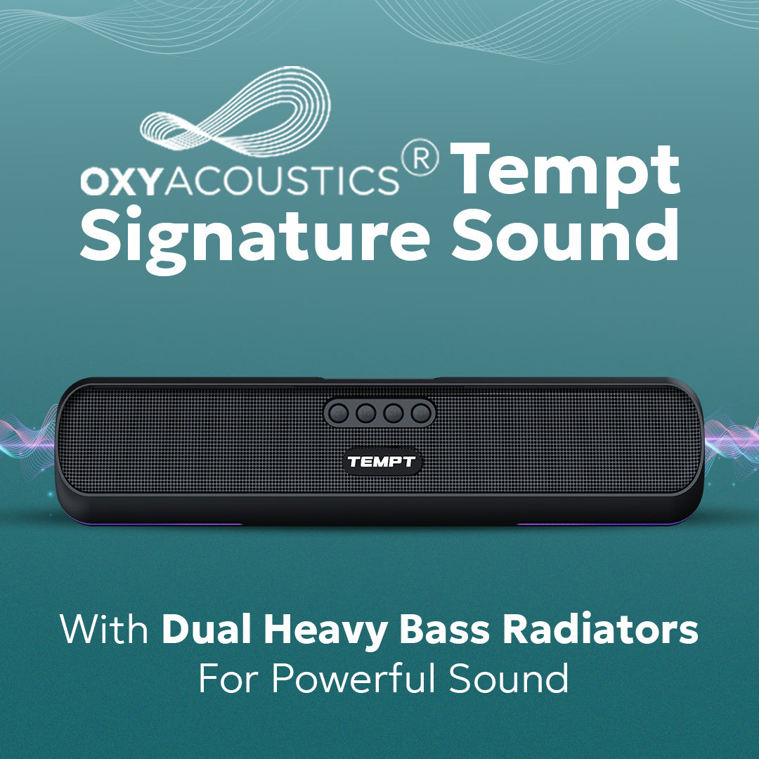 Tempt CineBar Soundbar with Dual Heavy Bass Radiators Smart Soundbar