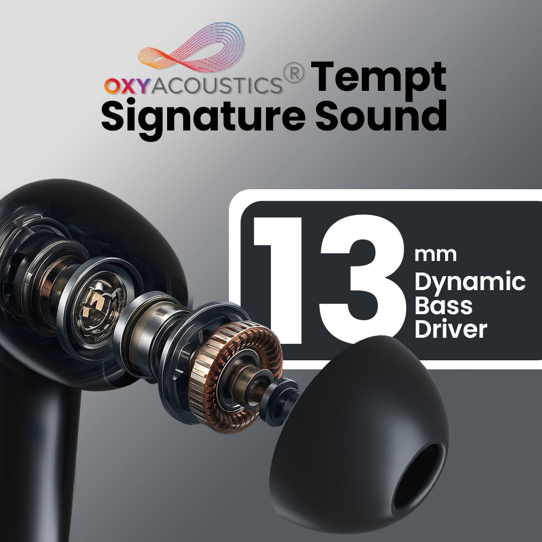 Tempt CultPro 13mm Dynamic Bass Driver Wireless Earbuds Best Sound Quality Earbuds