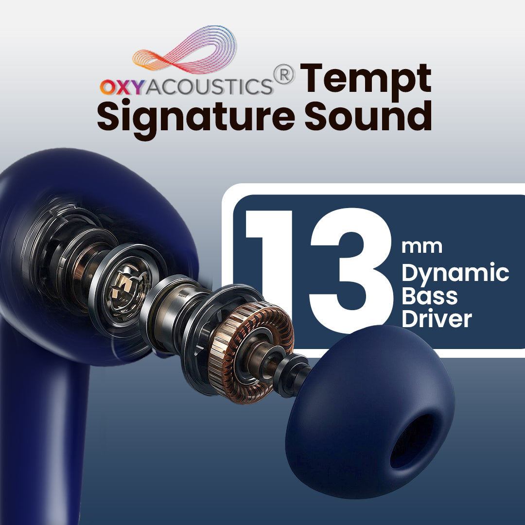 Tempt CultPro 13mm Dynamic Bass Driver Bluetooth Earbuds Best Bass Earbuds