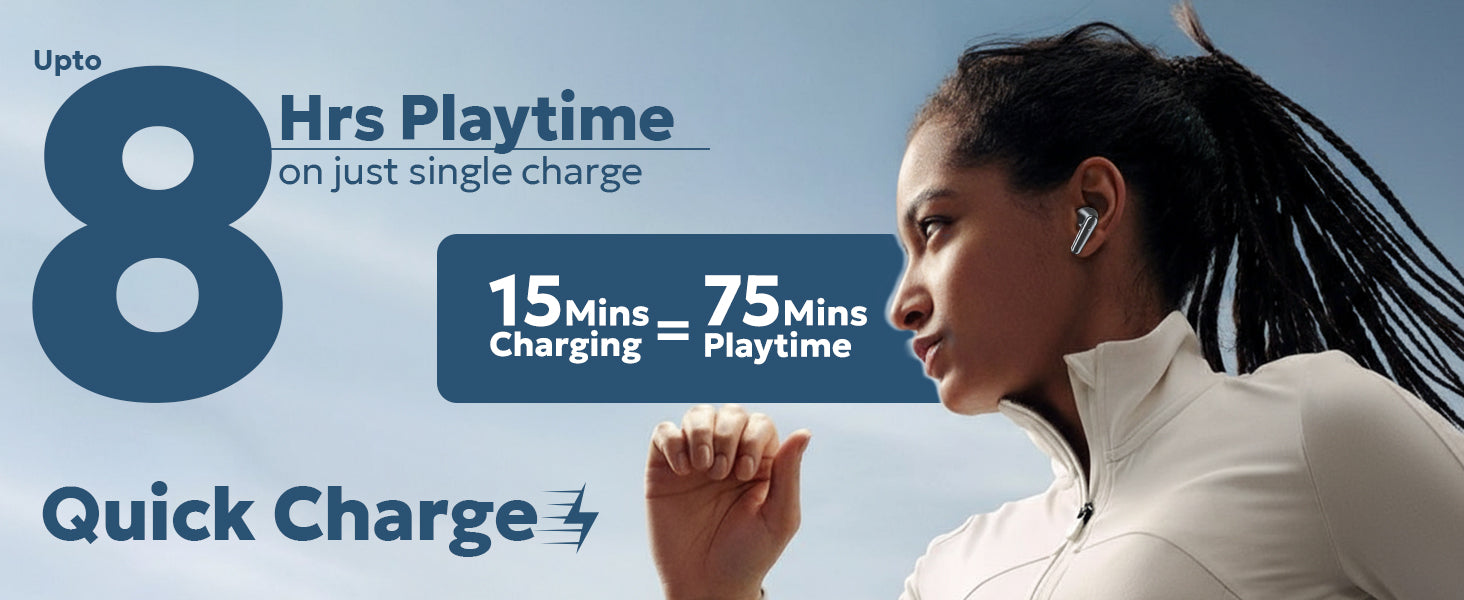 Tempt Cult Pro 8 Hours Playtime Fast Charging Wireless Earbuds Bluetooth Earbuds