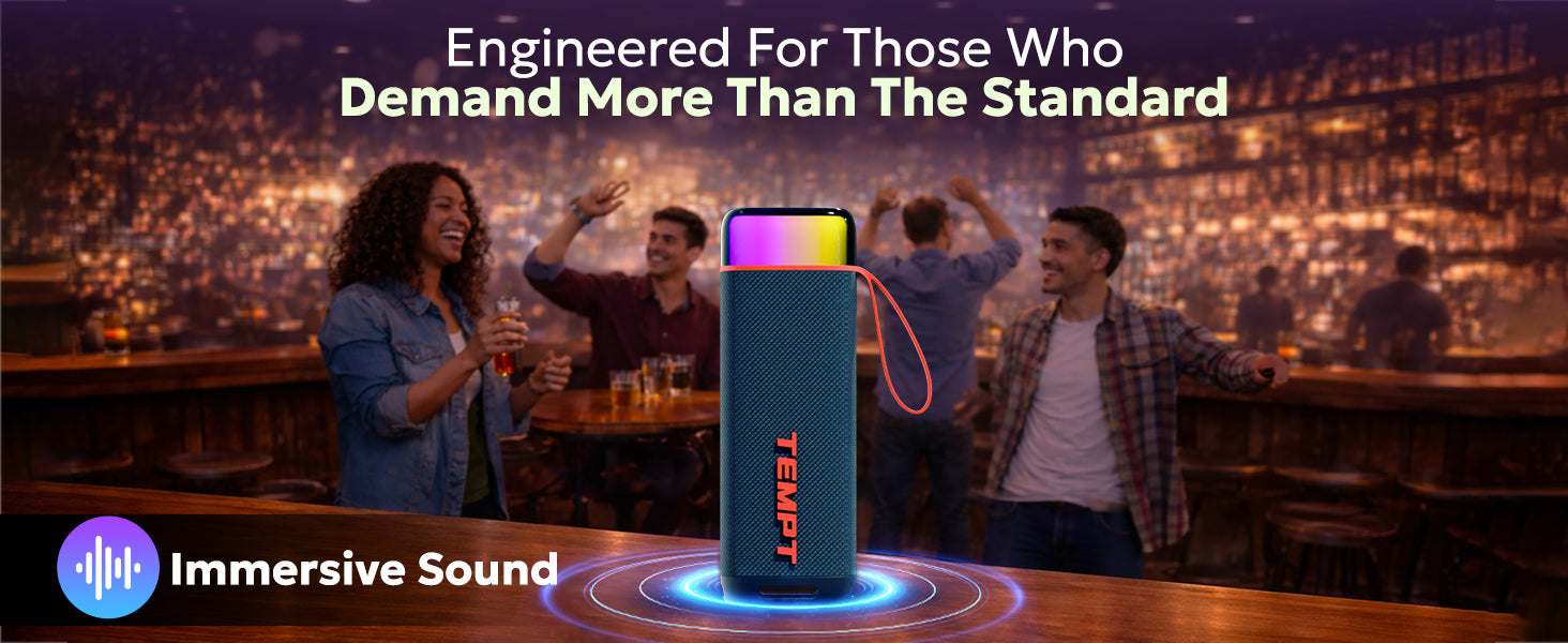 Tempt Enigma immersive sound bluetooth speaker portable speaker