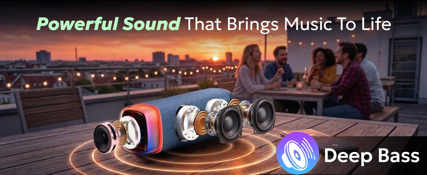 Tempt Enigma powerful sound wireless bluetooth speakers for rooftop and outdoor music