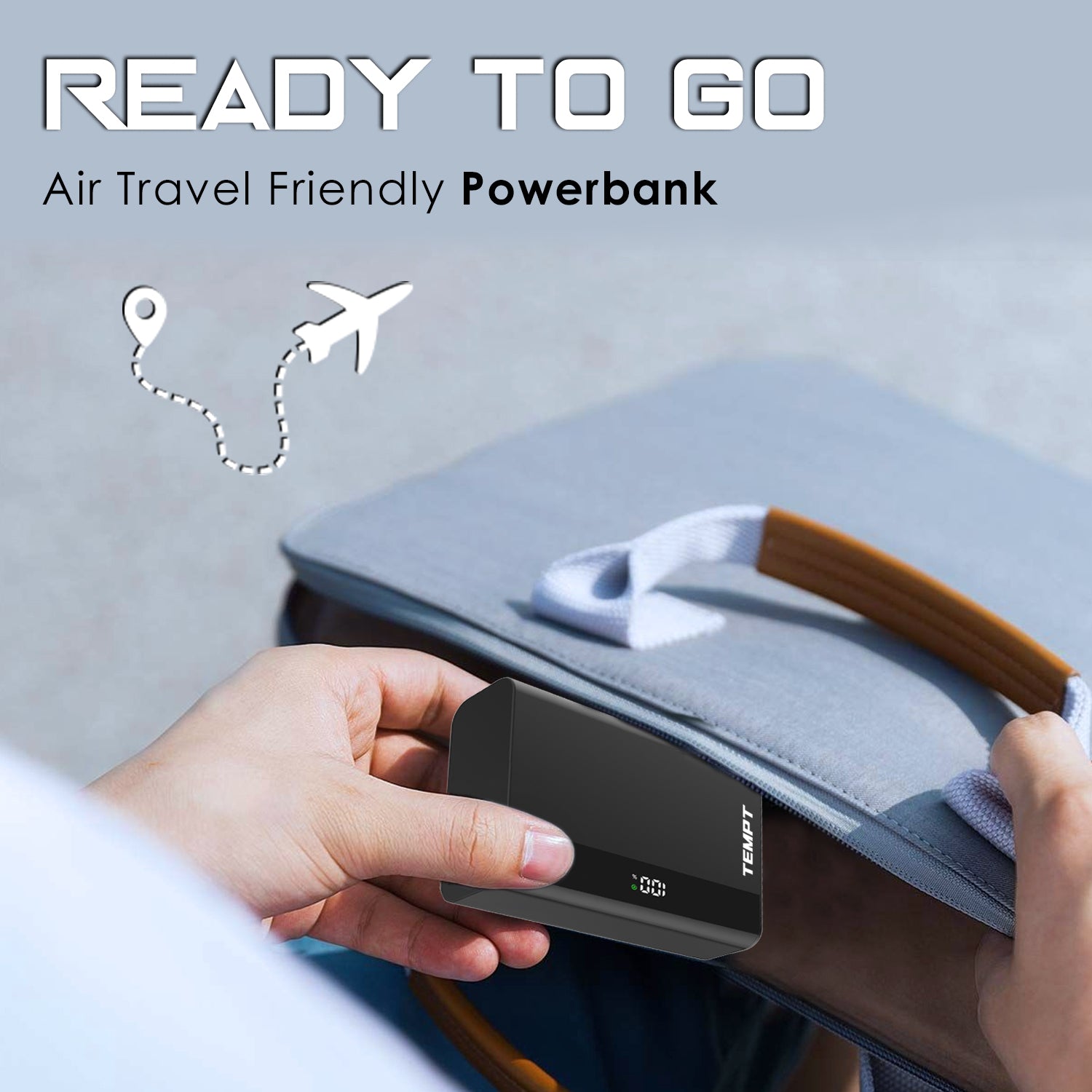 Tempt Fuel 10K Air Travel Friendly Portable Charger Power Bank 10000mAh