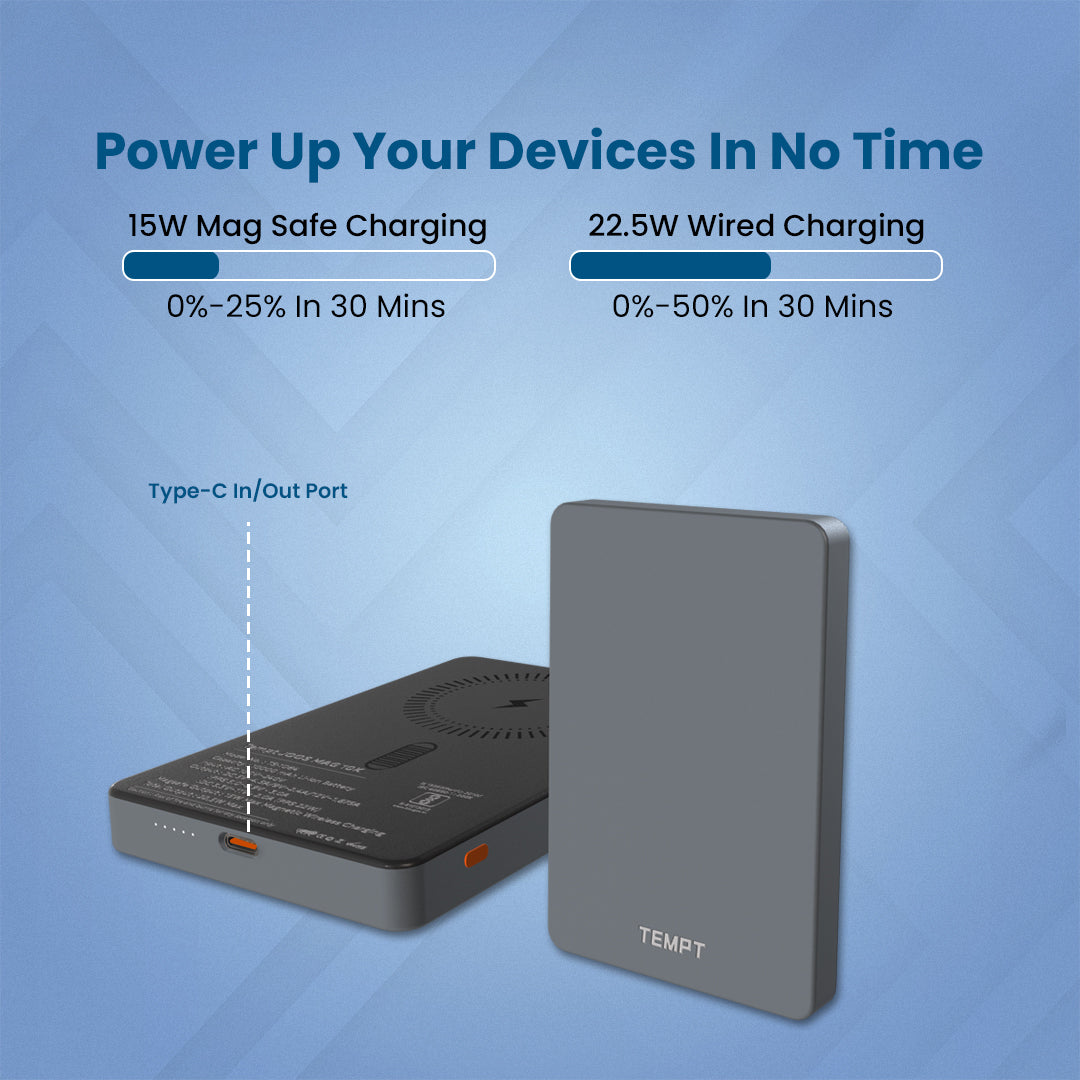 Tempt Joos Mag 10K 22.5W Fast Charging Power Bank Portable Charger