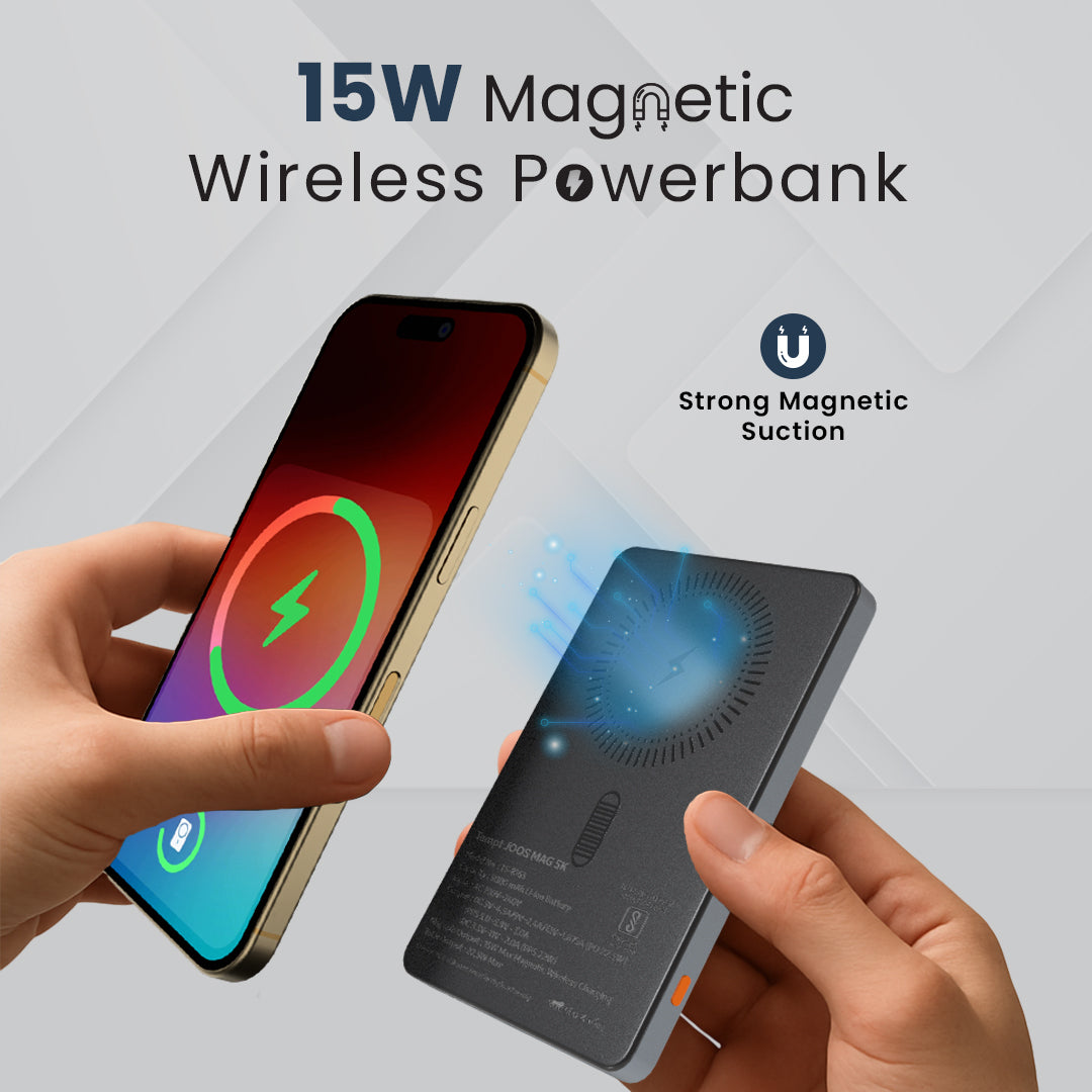 Tempt Joos Mag 5K Magnetic Wireless Power Bank 15w Fast Charging Portable Charger