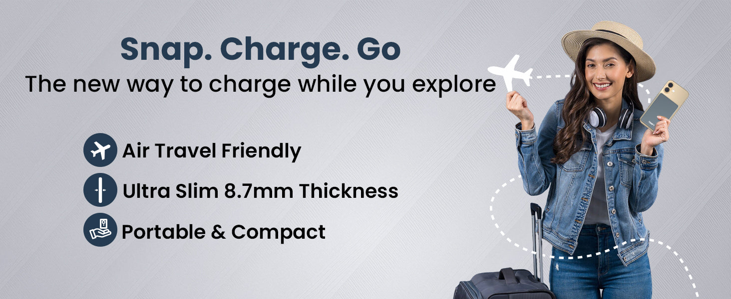 Tempt Joos Mag 5K Travel Friendly Ultra Slim Portable Power Bank Charger, air travel freindly