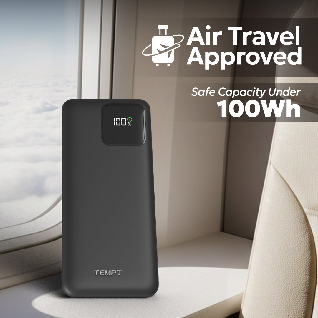Tempt Joos QCPD 10K Air Travel Approved Portable Charger Power Bank 10000mAh Power Banks