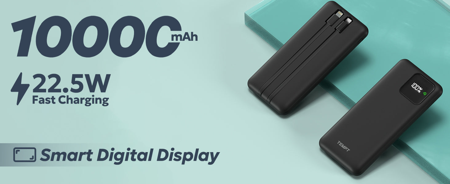 Tempt Joos QCPD 10K 10000mAh Fast Charging Digital Display Power Bank