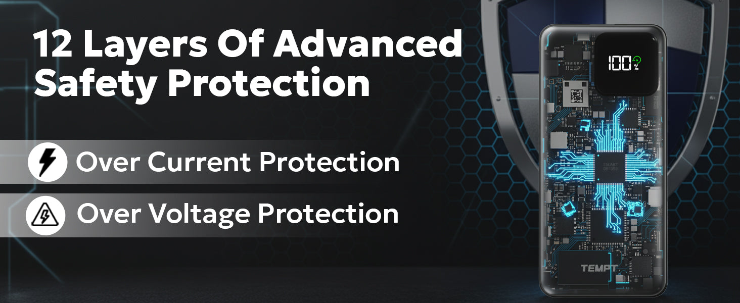 Tempt Joos QCPD 10K Advanced Safety Protection Fast Charging Power Bank