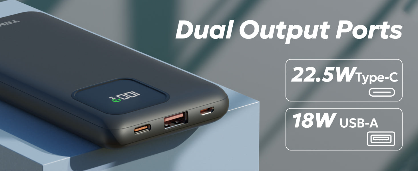 Tempt Joos QCPD 10K Dual Output Fast Charging Mobile Power Bank