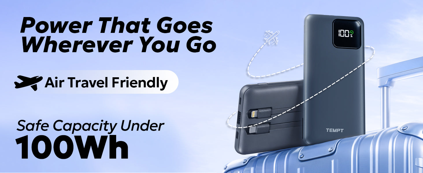 Tempt Joos QCPD 10K Travel Friendly Portable Charger Power Bank