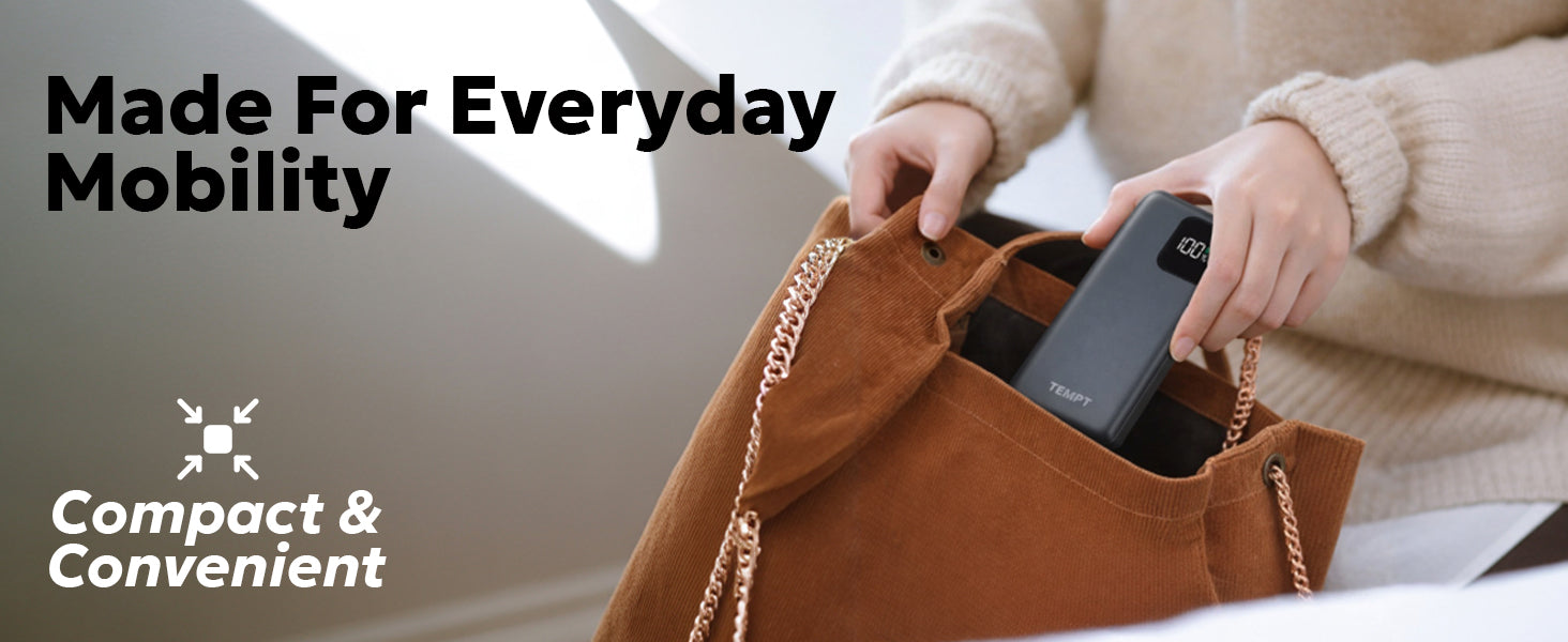 Tempt Joos QCPD 10K Compact Portable Small Power Bank Charger