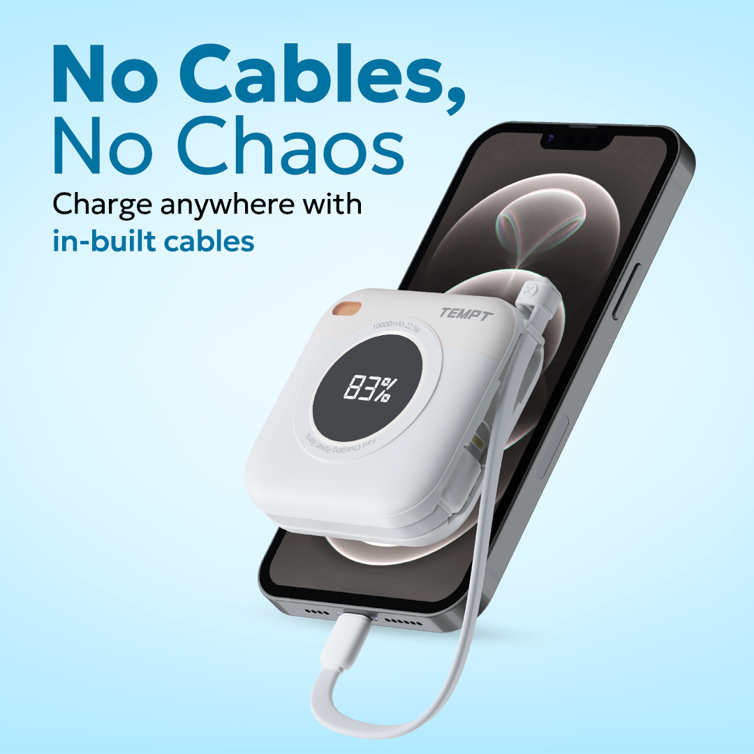 Tempt MagMini Wireless Power Bank Cable Free Portable Charger