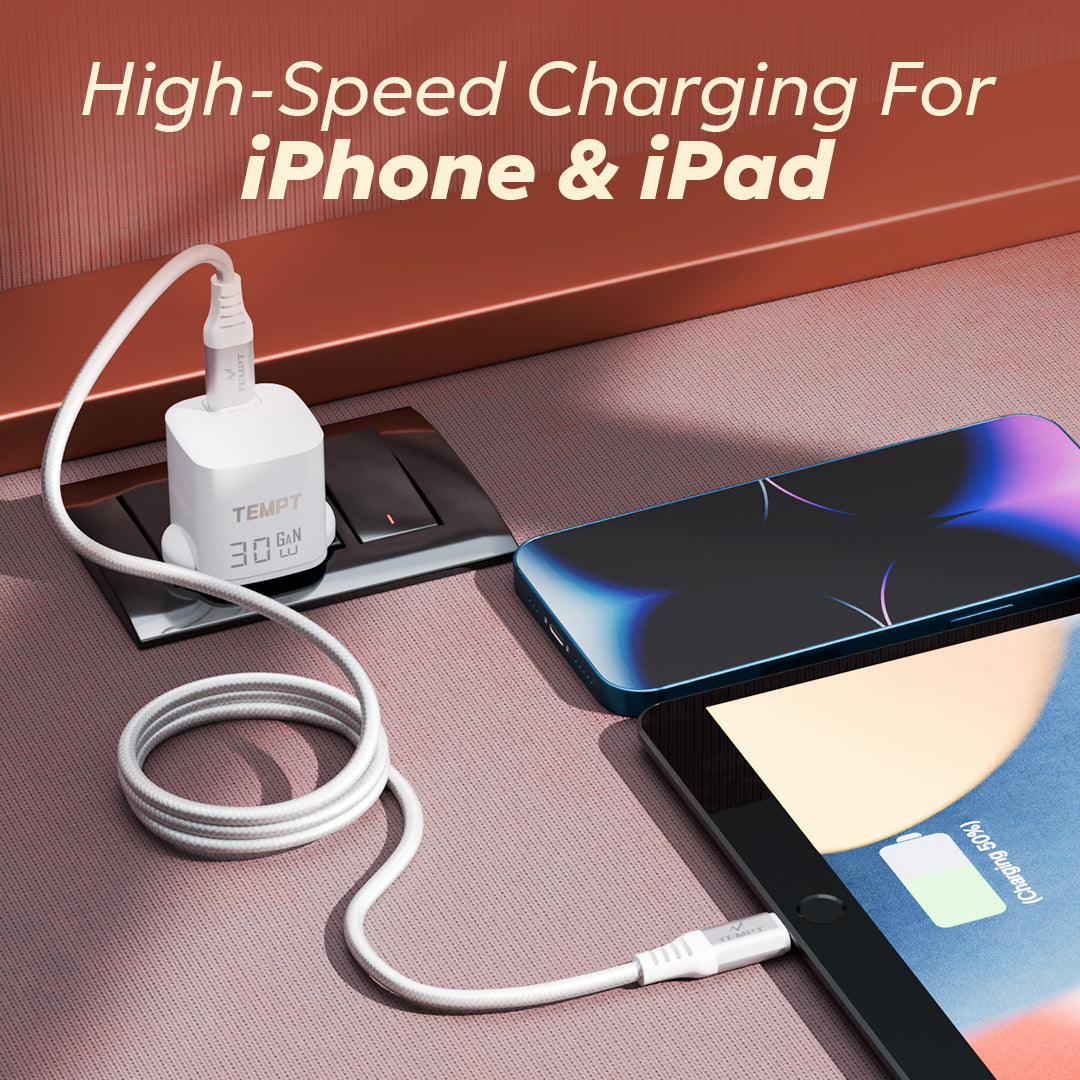 Tempt NOVA 27W iPhone Charger Cable High Speed Charging Cable