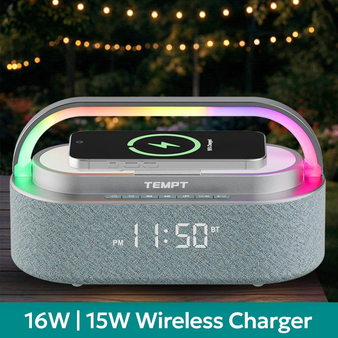 Tempt Privee Fusion Wireless Bluetooth Speaker with 15W Fast Wireless Charging Portable Speaker