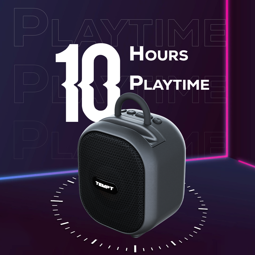 Tempt Rebel portable bluetooth speaker with 10 hours playtime best portable speaker black