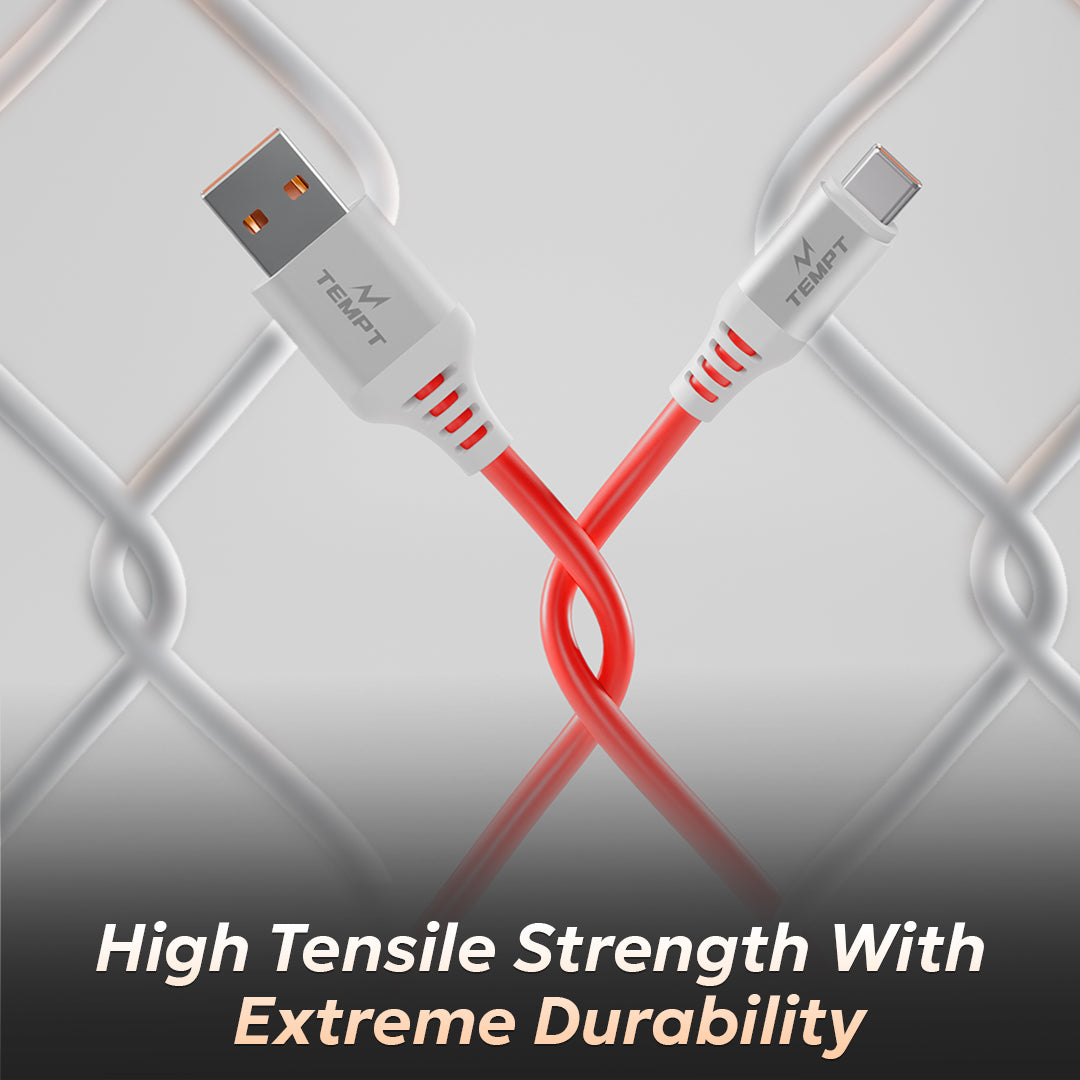Tempt Silica 120W Charger Cable High Tensile Strength Durable Cable