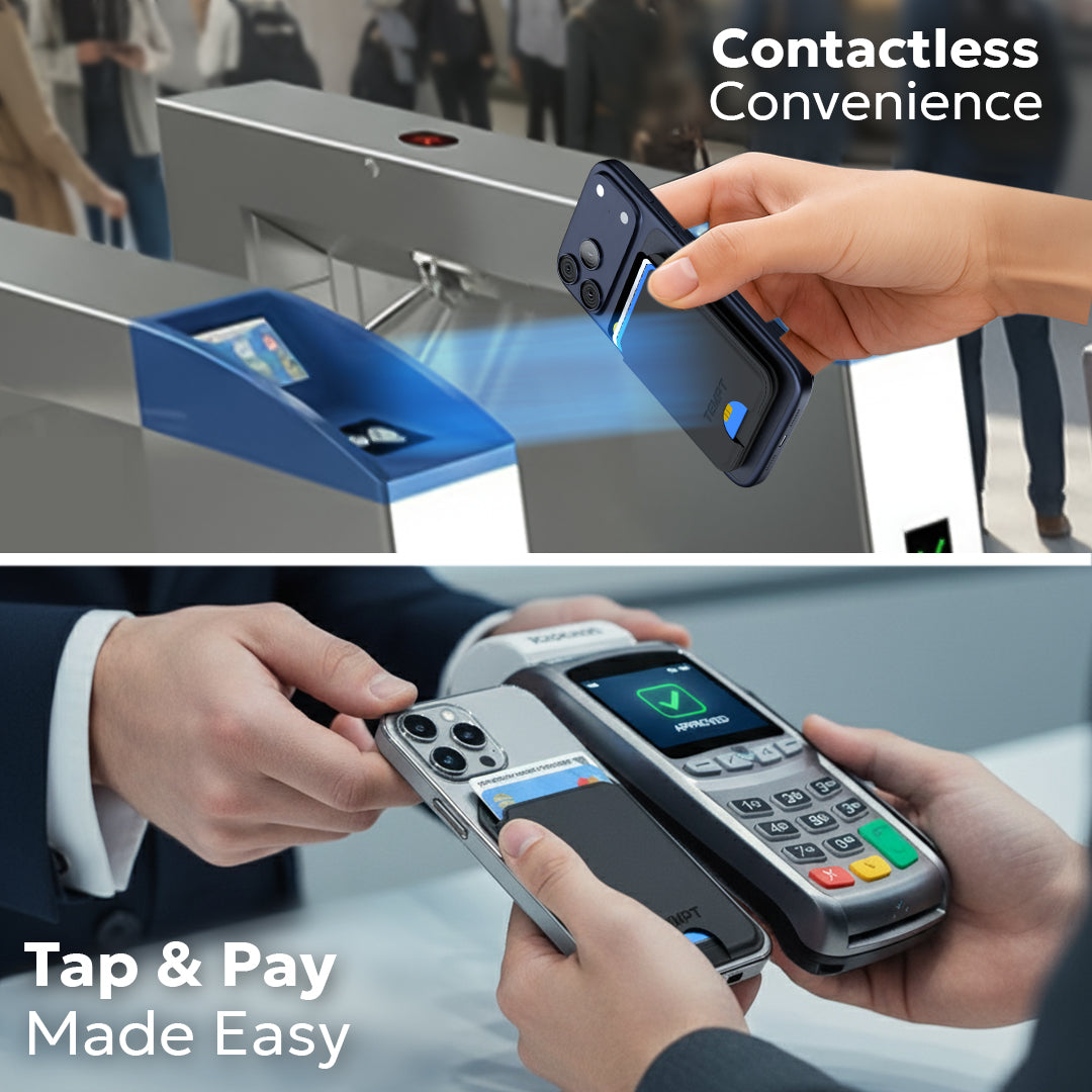 Tempt Trigo Magnetic Phone Charger Wallet for Contactless Tap and Pay Wireless Charger