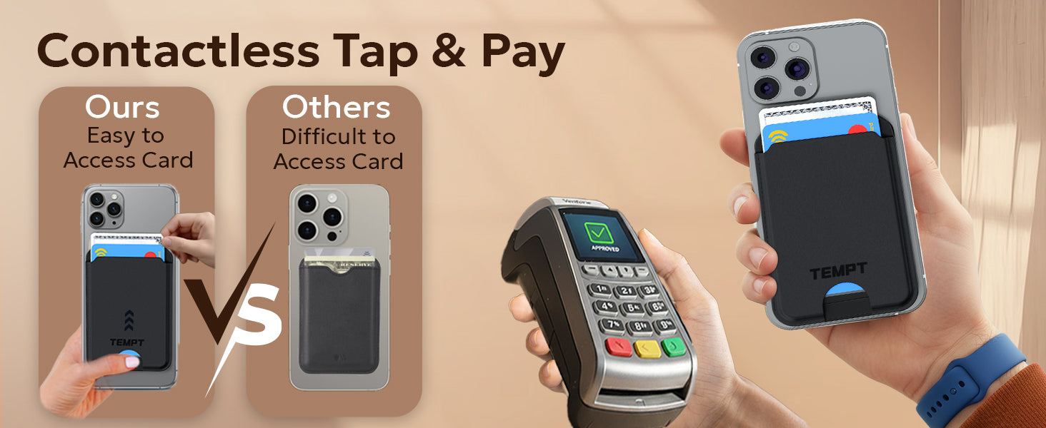 Tempt Trigo MagSafe Wallet Charger Contactless Tap And Pay Wireless Charger