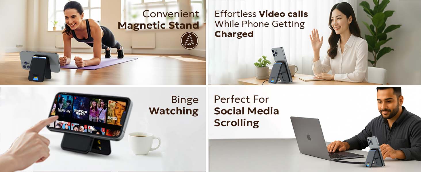 Tempt Trigo Wireless Charger With Stand Hands Free Usage Wireless Charger