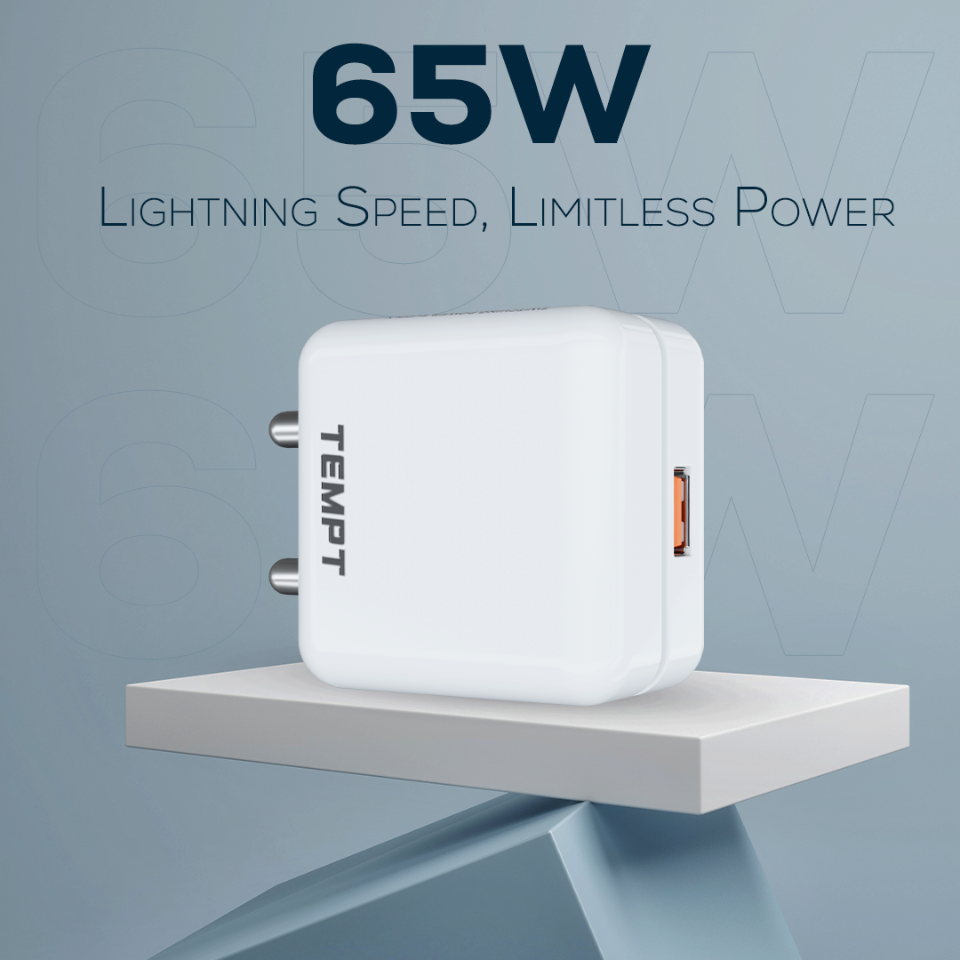 Tempt Turbo 65 65W Fast Charging Type-C Adapter Mobile Charger