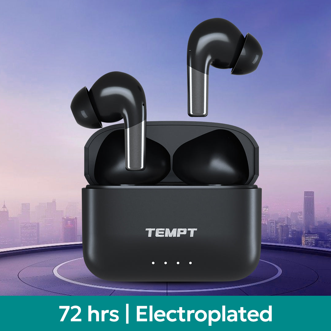 Tempt Wave Pro Truly Wireless Bluetooth Earbuds with 72 Hours Battery