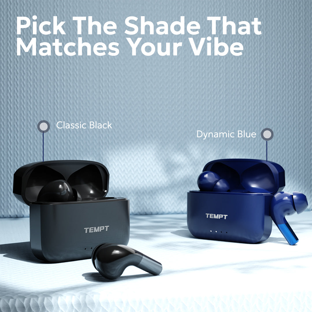 Tempt Wave Pro Color Variants Dynamic Blue Wireless Earbuds