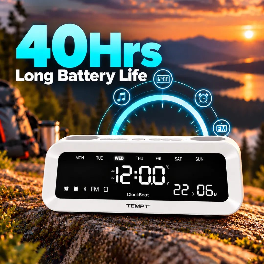 temptindia_White_juggler_clockbeat_speaker_40hrs_long_battery_life