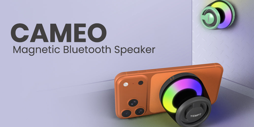 Tempt Magnetic RGB Cameo Bluetooth Speaker – Pocket-Size with Deep Bass