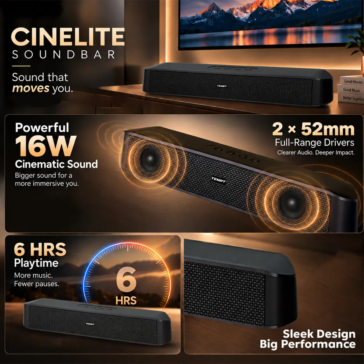Tempt Cinelite Sound Bar