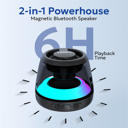 Tempt cameo 2 in 1 powerhouse magnetic bluetooth speaker