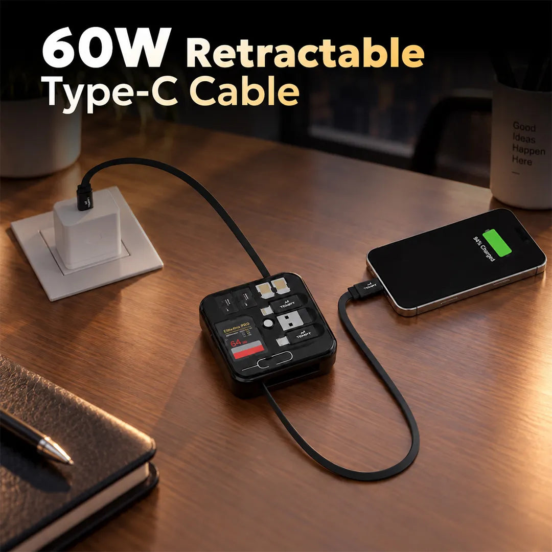 konekt_Black_color_60w_retractable_type_c_cable_tempt_india