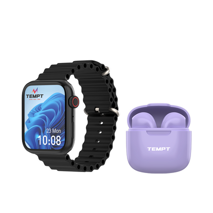 Verge X Smartwatch & Dots Bluetooth Earbuds (Combo)