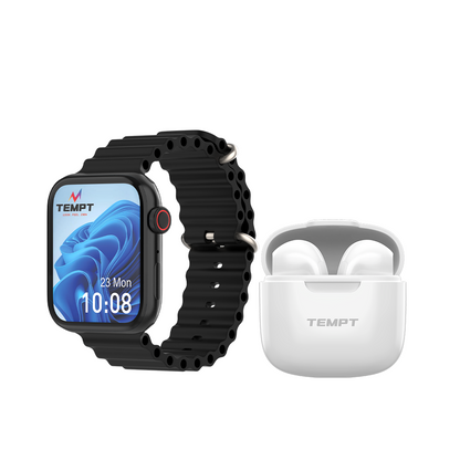 Verge X Smartwatch & Dots Bluetooth Earbuds (Combo)