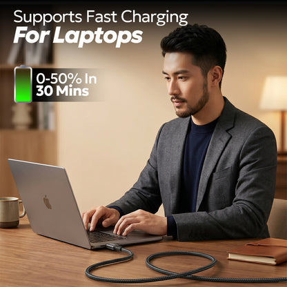 Tempt Blitz 100W USB C Charging Cable Laptop Fast Charging Cable